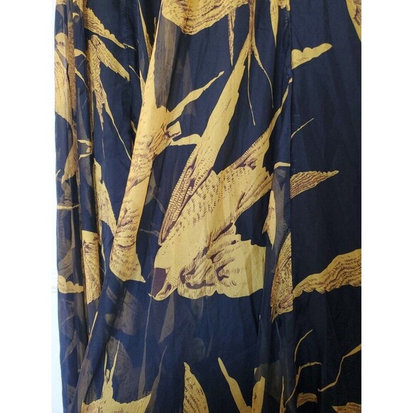 CHICKWISH Golden Swallows Birds All Over Print‎ Long Flare Skirt 45 Inches Long - Picture 7 of 16